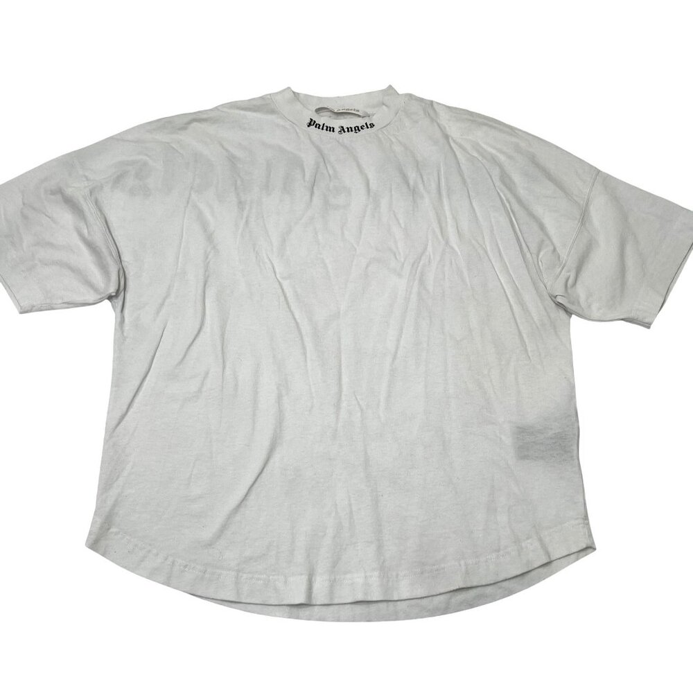 Palm Angels Classic Logo Over Tee in White Black